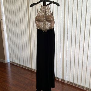Embellished Black Evening Gown